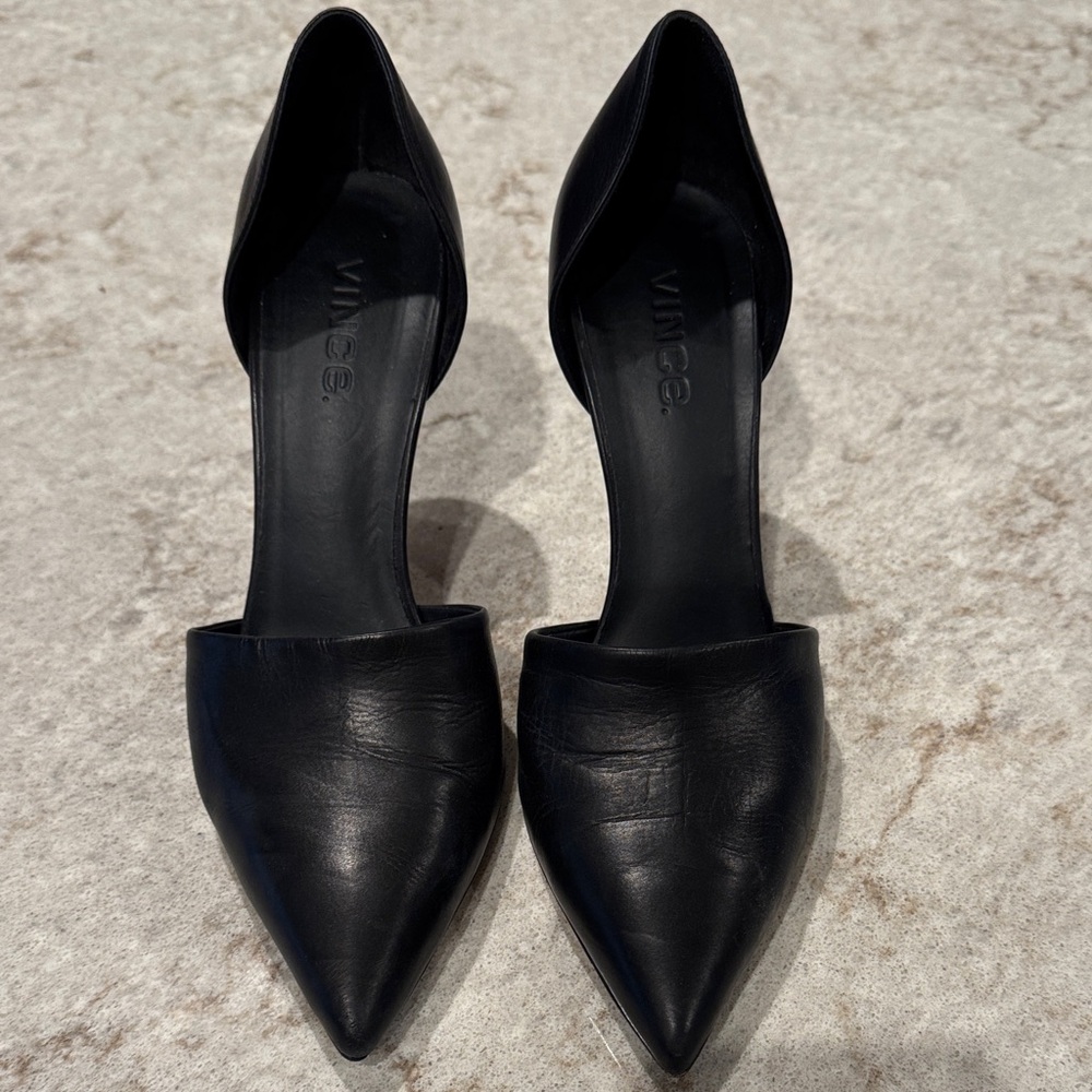 Vince Black Pointed Toe Heels